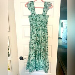 Hill House toile winter print maxi